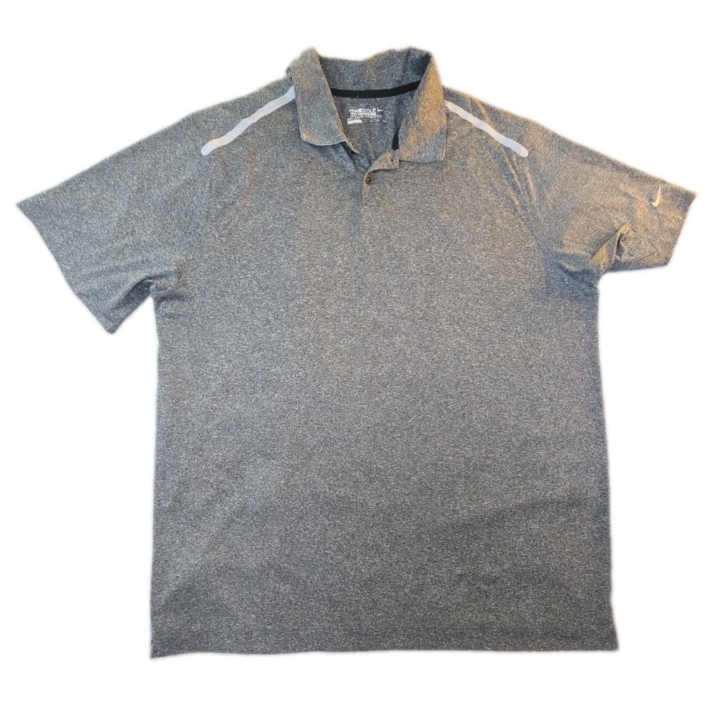 Nike Golf Shirt Mens XXL Heather Gray Dri-FIT Tour Performance Short Sleeve Polo